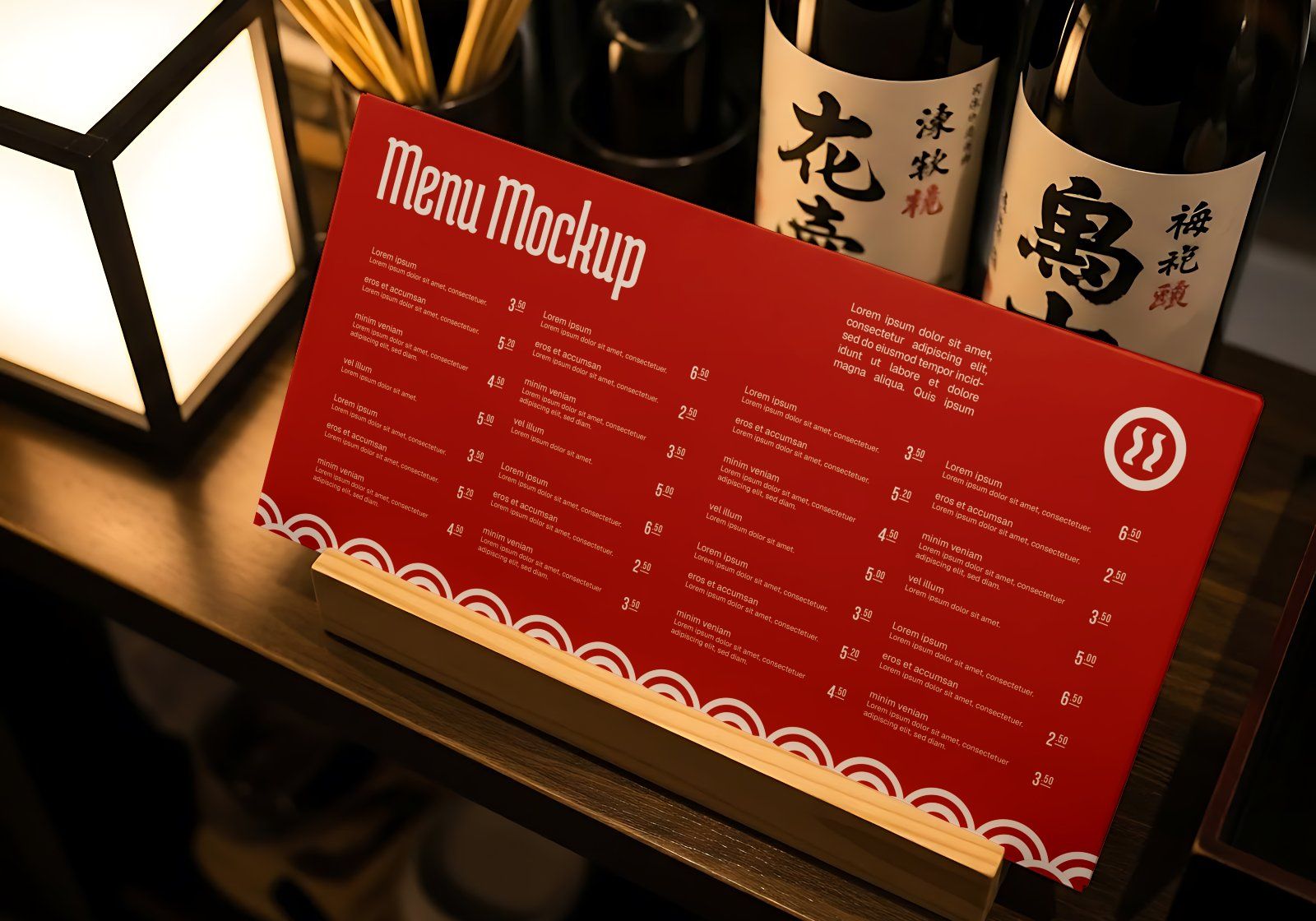 Premium Branding Red Japan Food Restaurant Mockup — image 10
