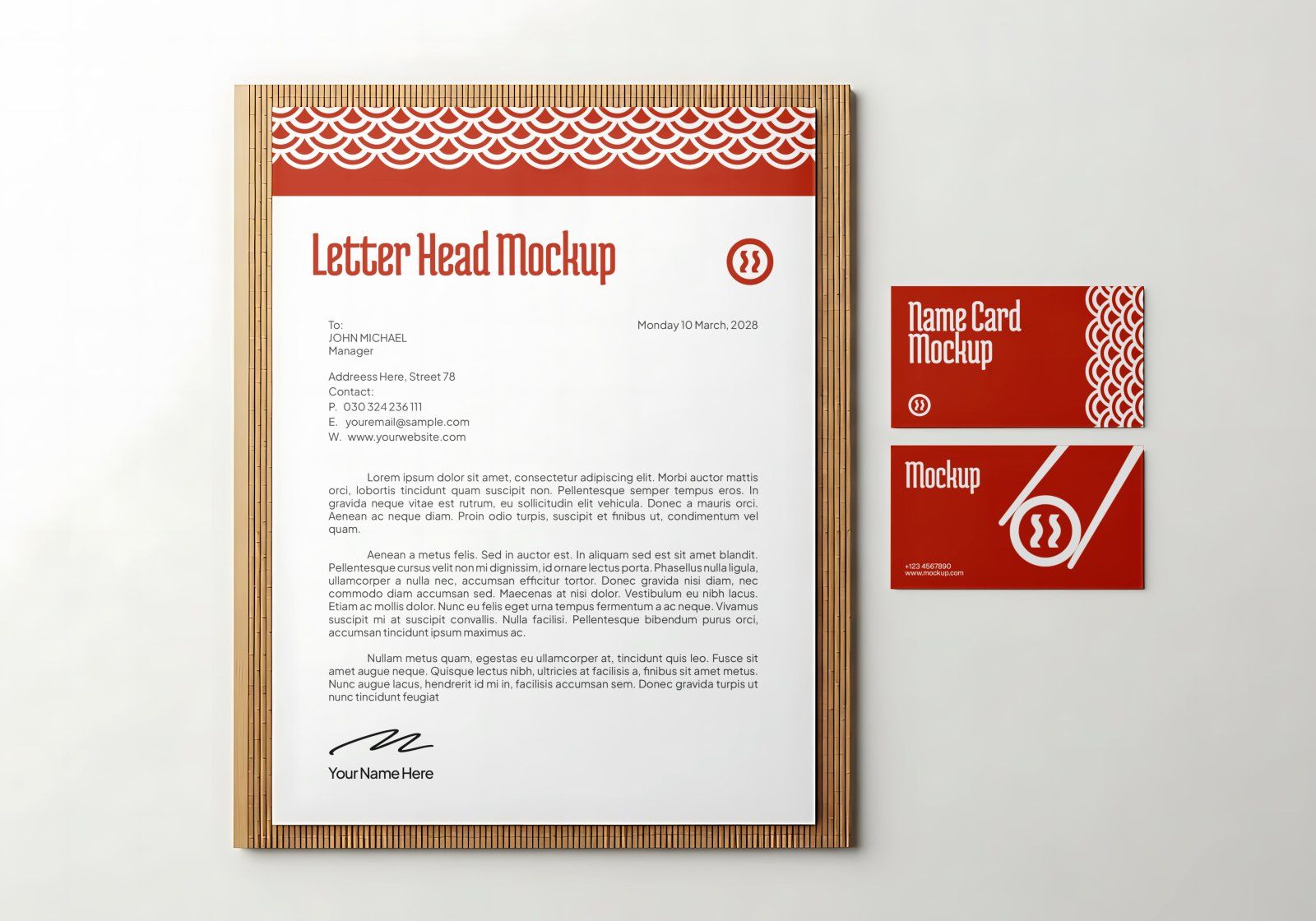Premium Branding Red Japan Food Restaurant Mockup — image 12