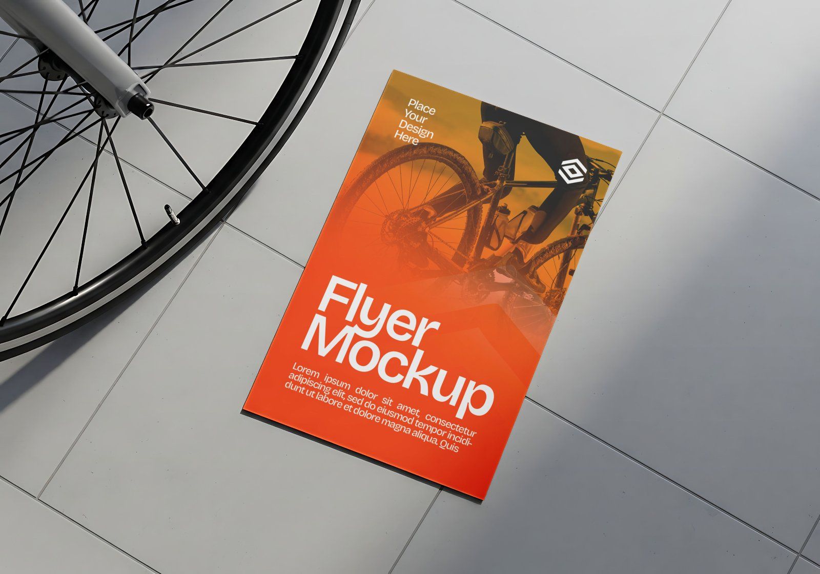 Cycling Flyer Mockup – Realistic PSD Template for Sports & Event Promotion — image 1