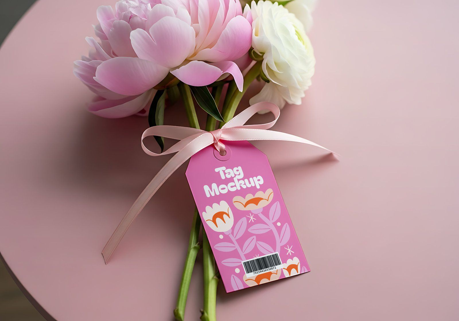 Free Flower Tag Mockup – Realistic Gift & Florist Label PSD Template — image 1