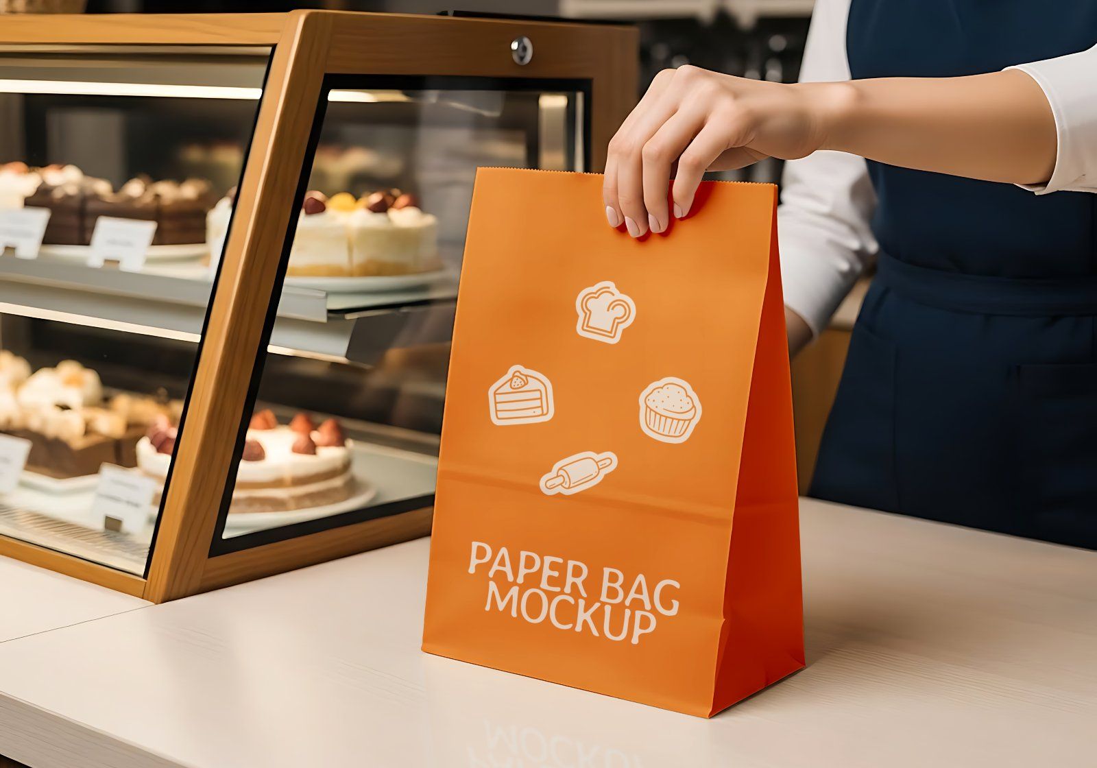 Premium Branding Orange Bakery Store Mockup — image 9
