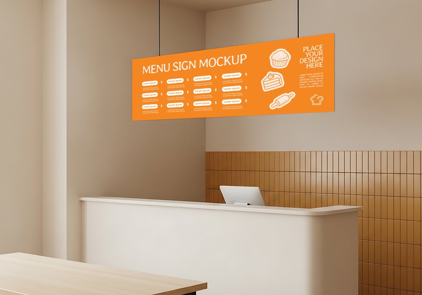 Premium Branding Orange Bakery Store Mockup — image 13