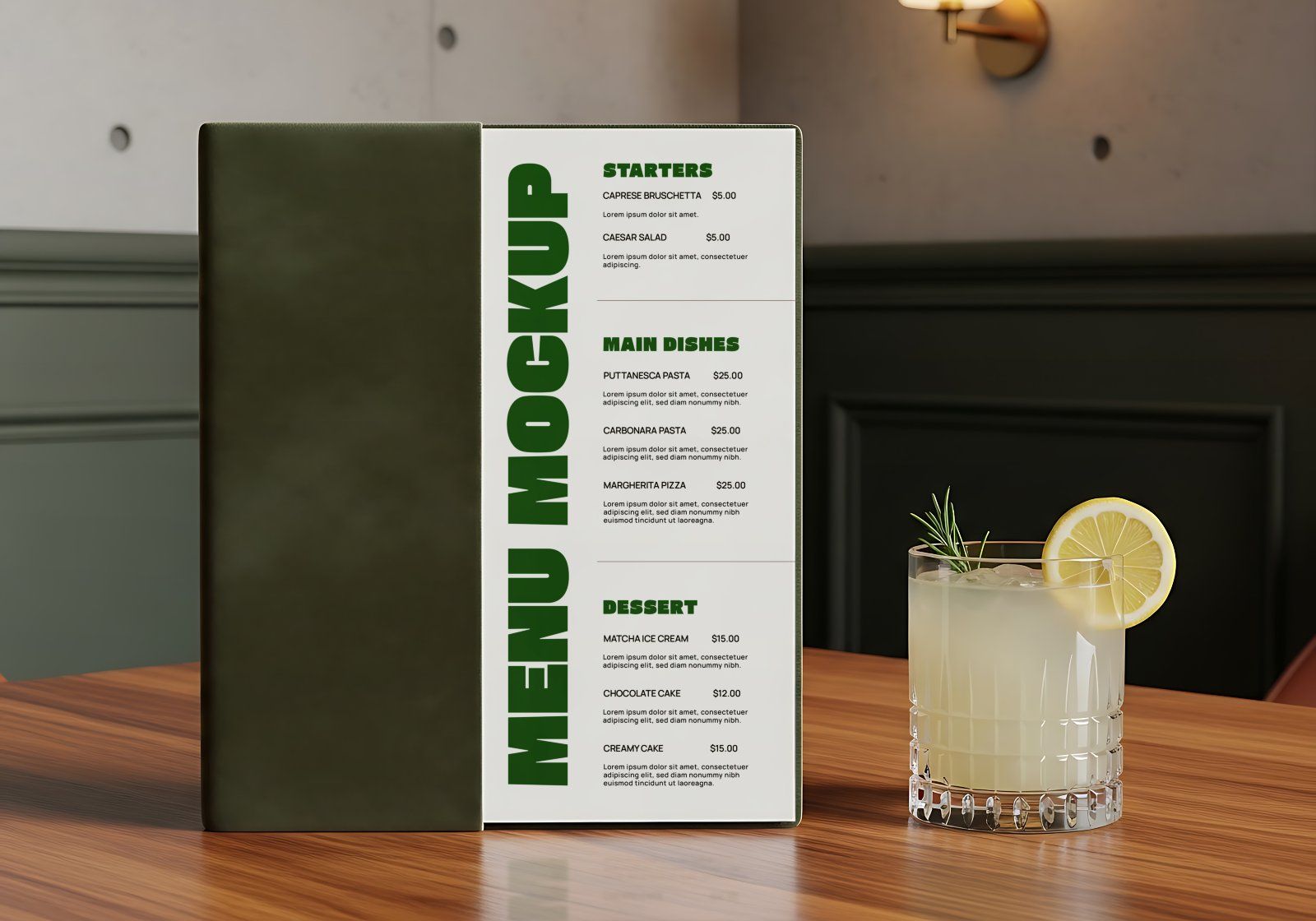 Premium Branding Green Restaurant Mockup — image 2