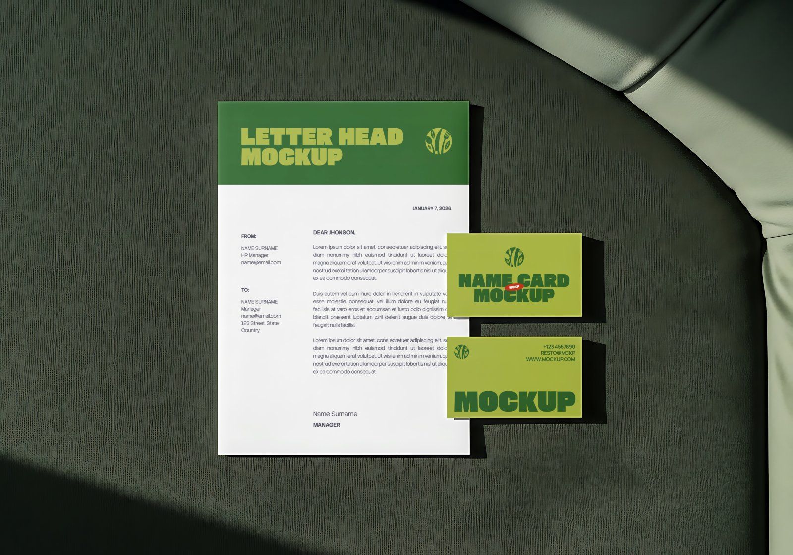 Premium Branding Green Restaurant Mockup — image 11