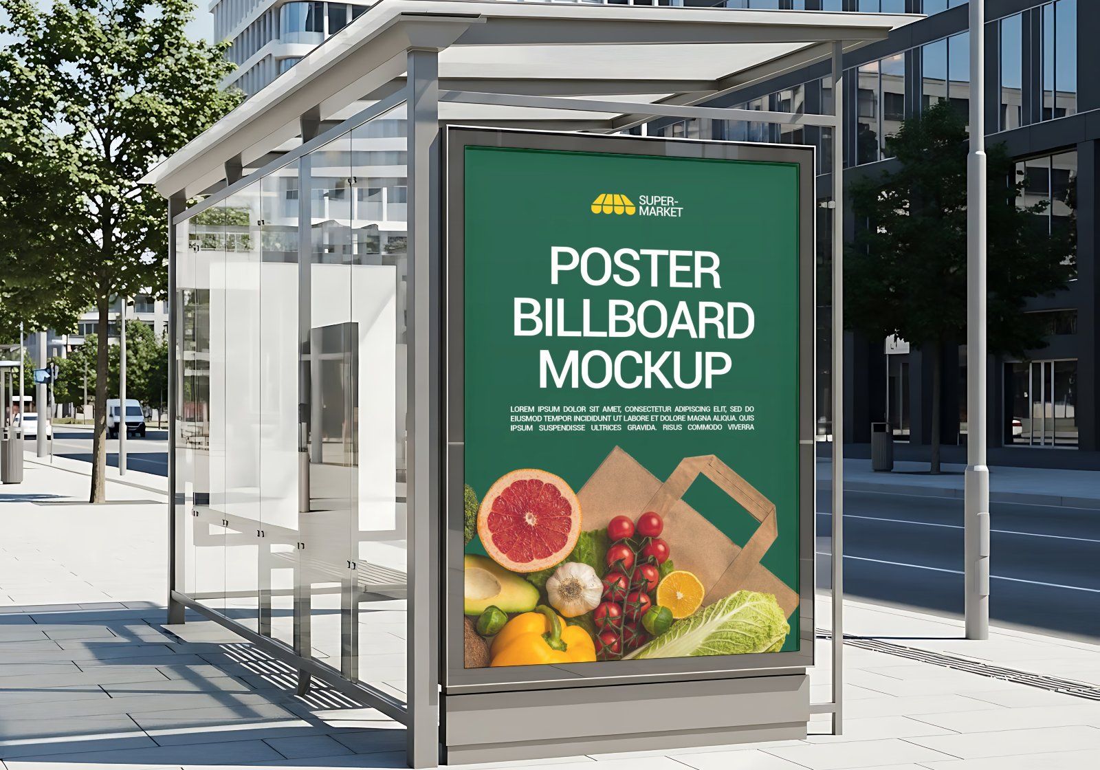 Premium Branding Yellow And Green Supermarket Mockup — image 3