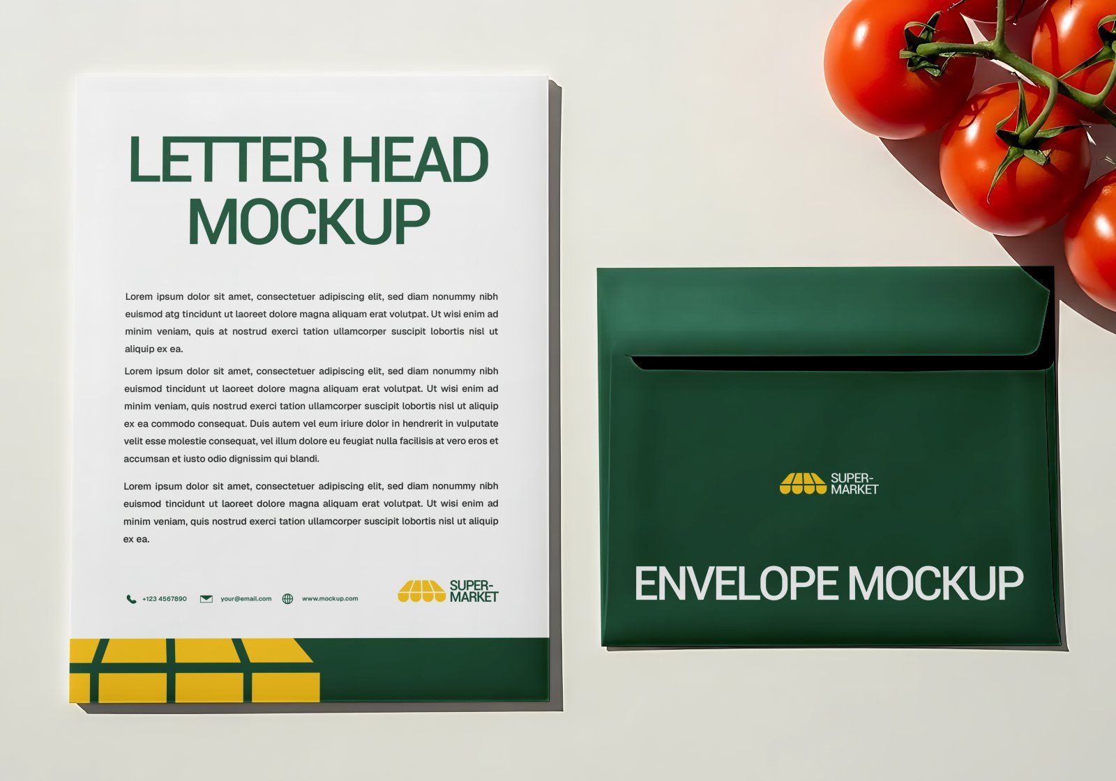 Premium Branding Yellow And Green Supermarket Mockup — image 6