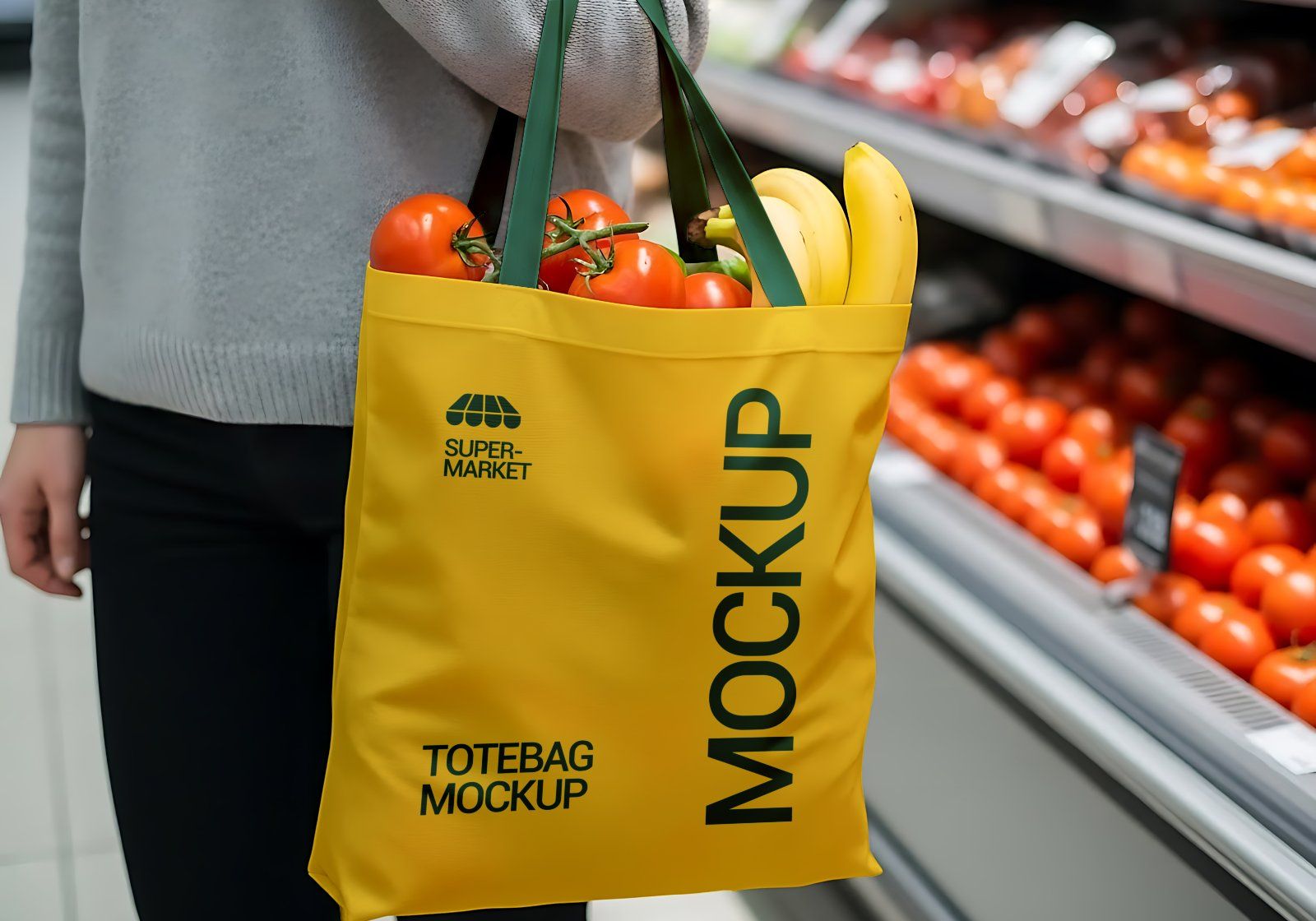 Premium Branding Yellow And Green Supermarket Mockup — image 9