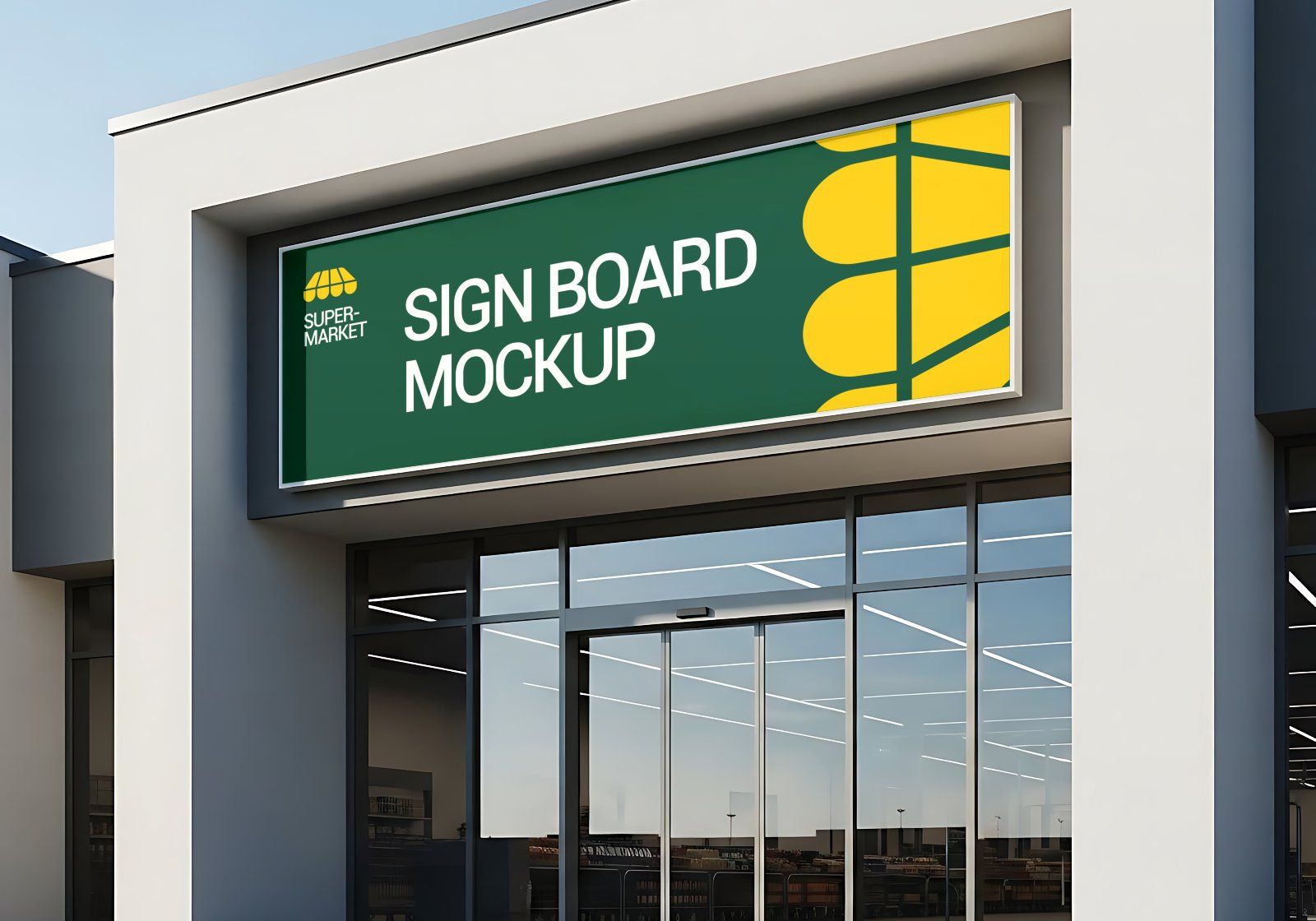 Premium Branding Yellow And Green Supermarket Mockup — image 11