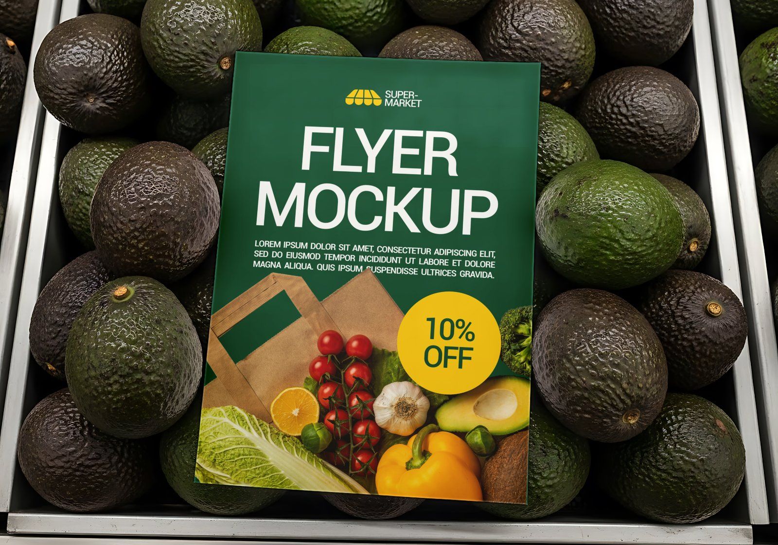 Premium Branding Yellow And Green Supermarket Mockup — image 14