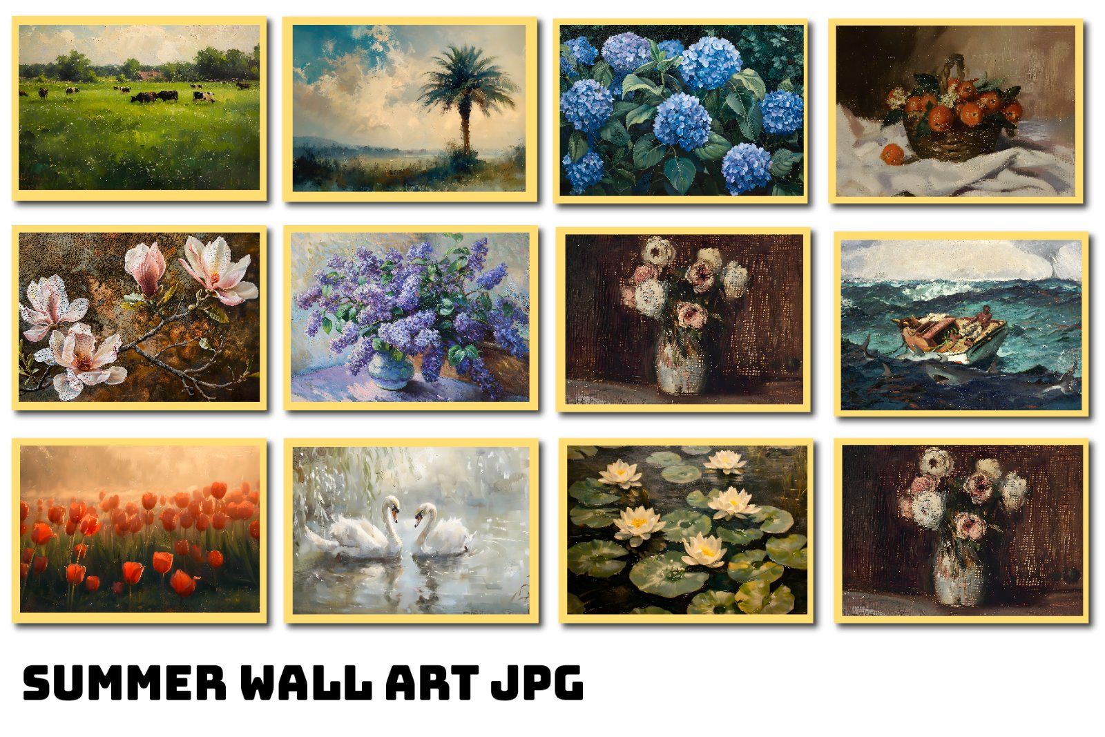 Summer Wall Art Bundle, Bundle Wall Art, Vintage Wall Art, Summer Prints, Summer JPG, Spring Prints, — image 4
