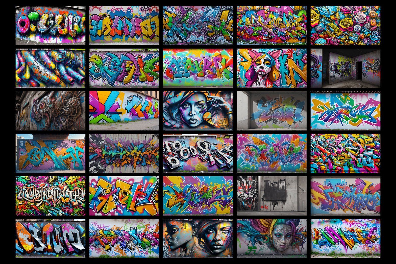 300 Graffiti Wall Colorful Background, Digital Paper, Distressed Textures, Graffiti Backgrounds — image 3