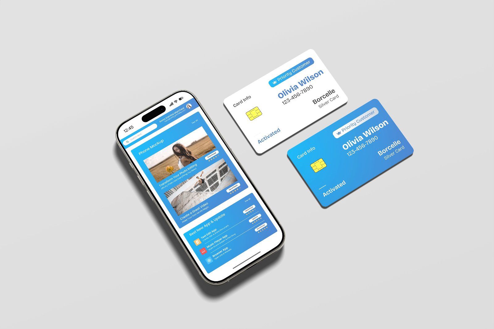 Smartphone and Credit Card Mockup — image 3