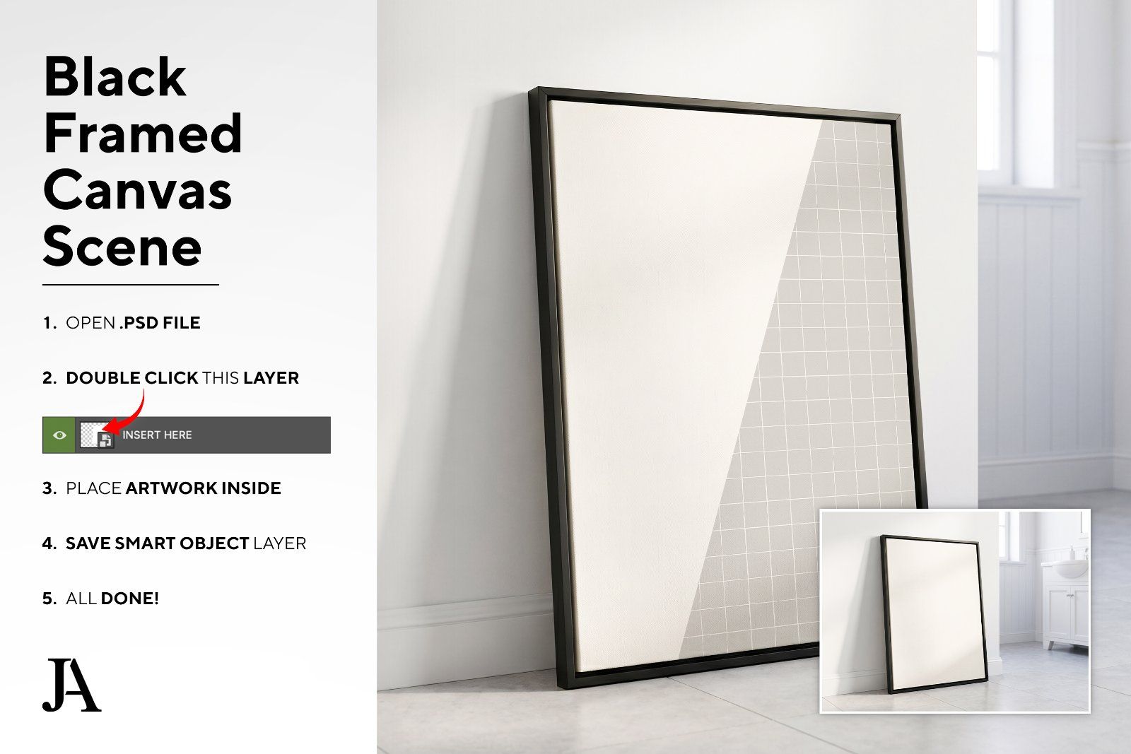 Black Framed Canvas | 2x3 Ratio PSD — image 4