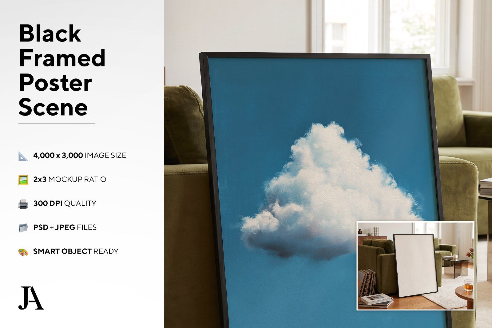 Black Framed Poster | 2x3 Ratio PSD — image 3