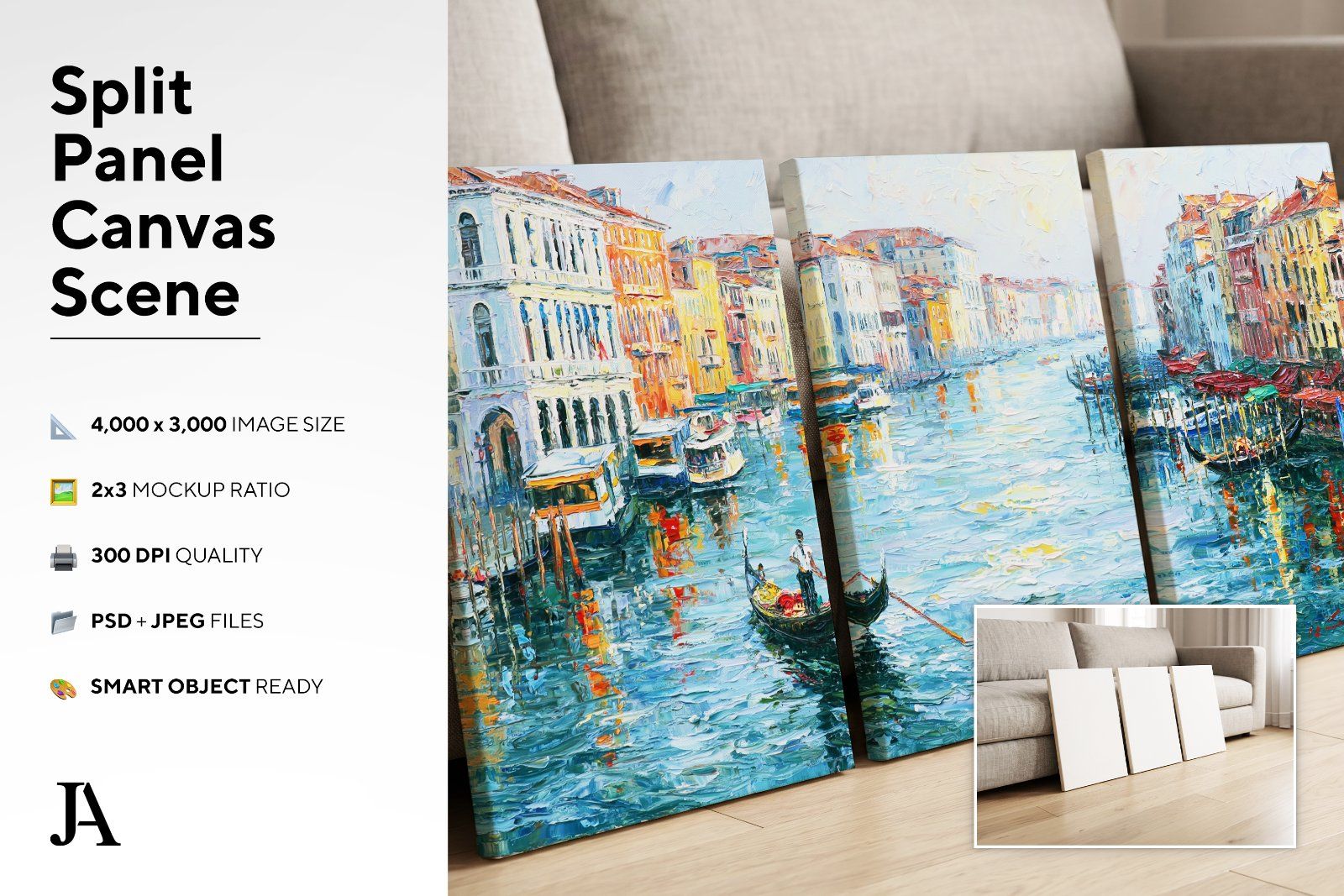 Split Panel Canvas | 2x3 Ratios PSD — image 3