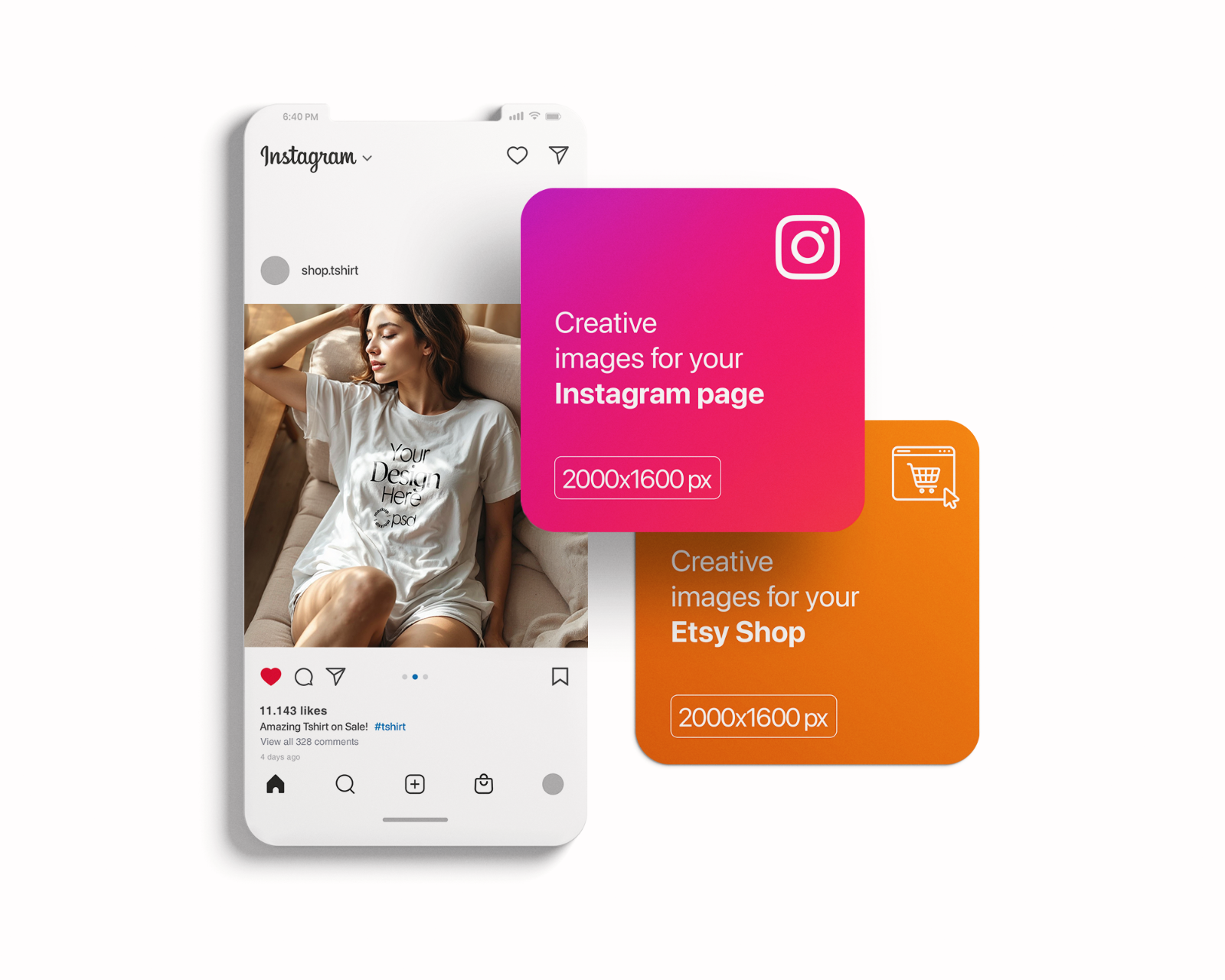 100 T-Shirt Mockup PSD Bundle – Gildan 64000 & Bella Canvas 3001 for Print on Demand — image 3