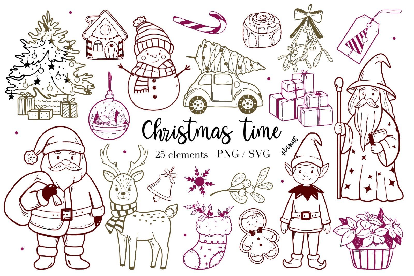 Hand drawn whimsical Christmas — image 1