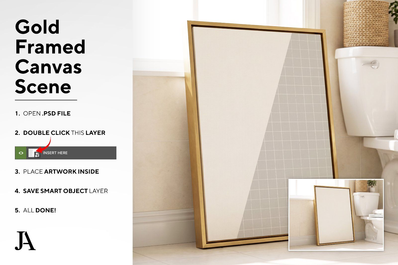 Gold Framed Canvas | 2x3 Ratio PSD — image 4