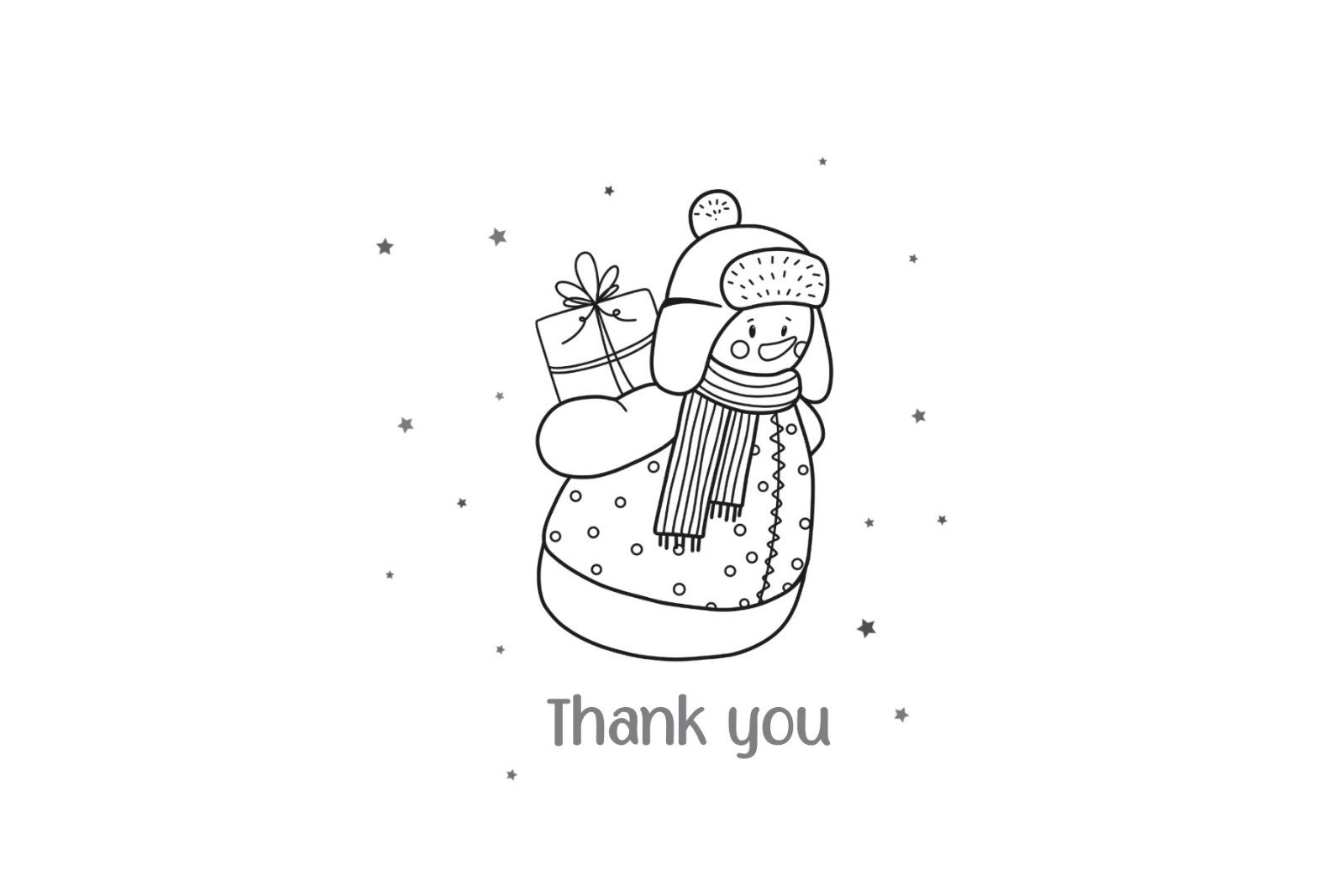 Snowman Black and White Clipart: Merry Christmas SVG, Winter PNG — image 4