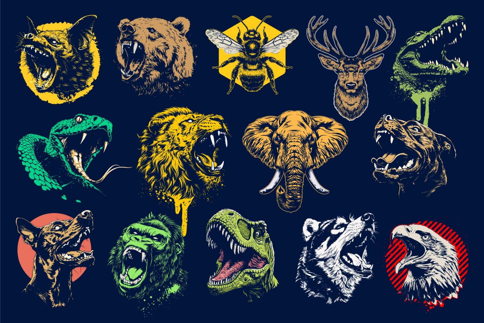 26 Animal Head Vector Illustrations — image 4
