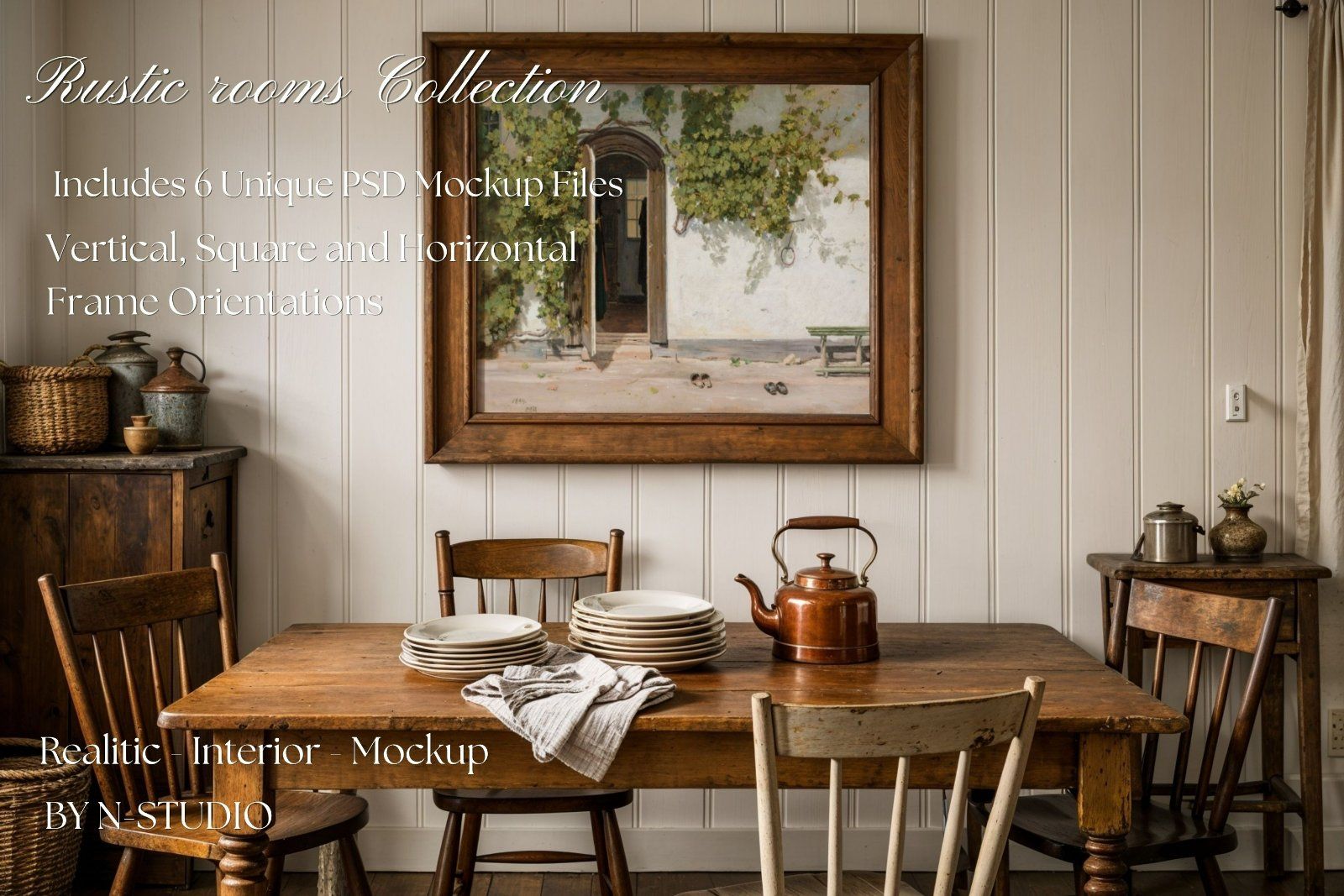 Rustic rooms Frame Mockup Bundle Collection — image 1