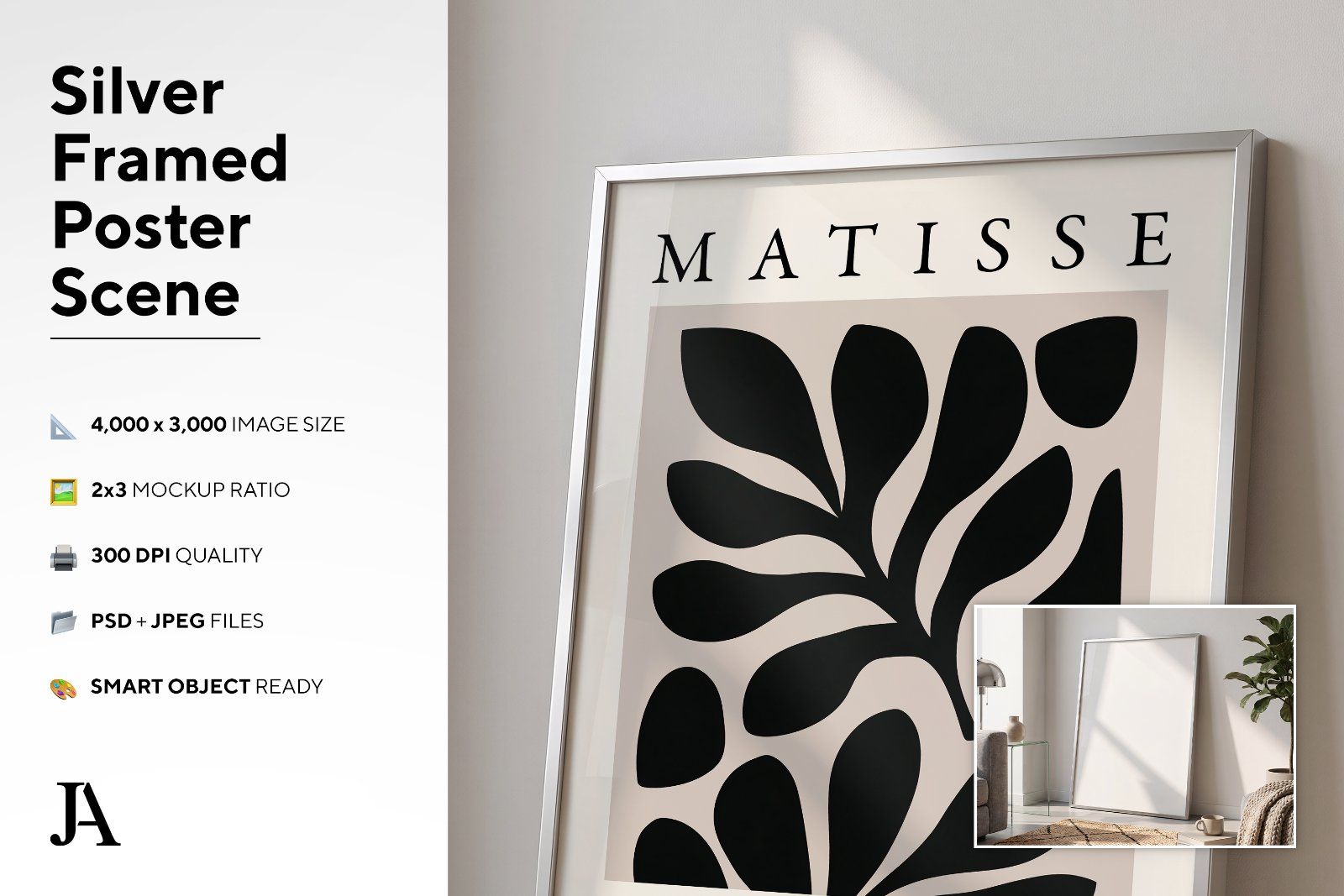Silver Framed Poster | 2x3 Ratio PSD — image 3