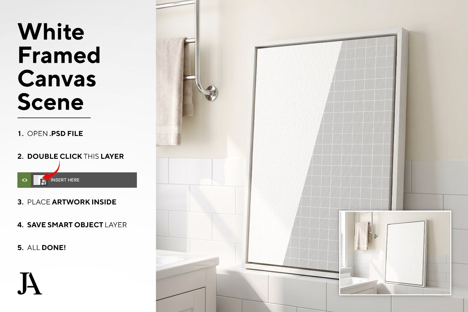 White Framed Canvas | 2x3 Ratio PSD — image 4
