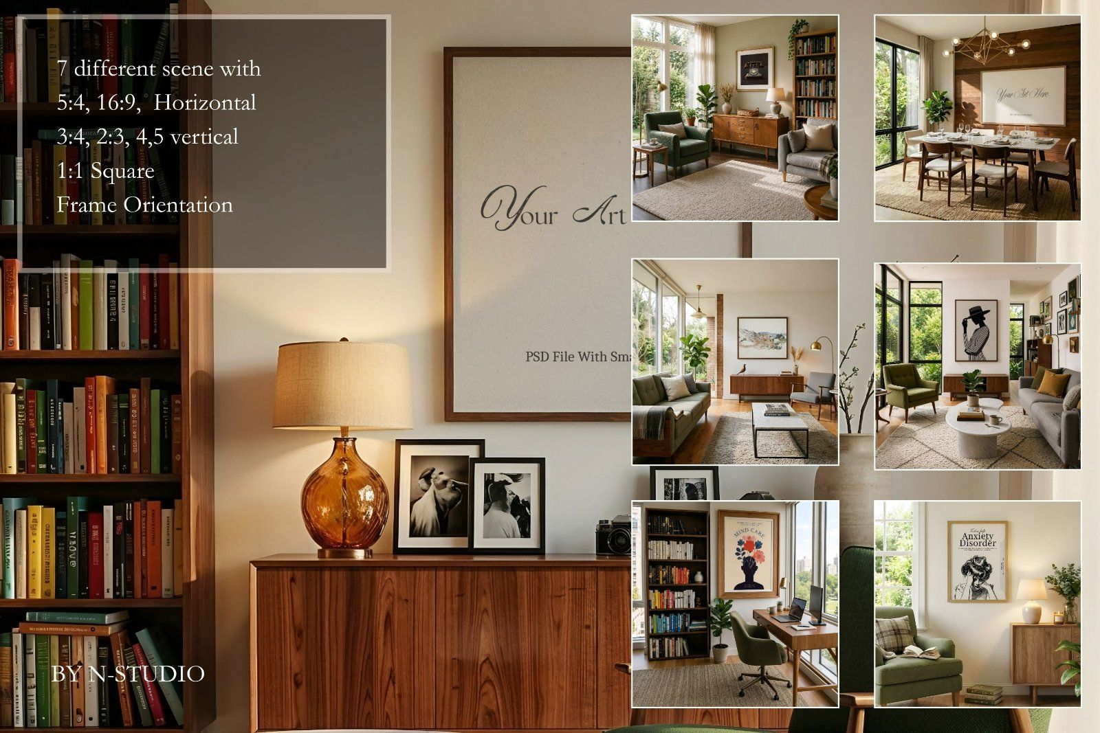 Modern Living Room Frame Mockup Bundle — image 3