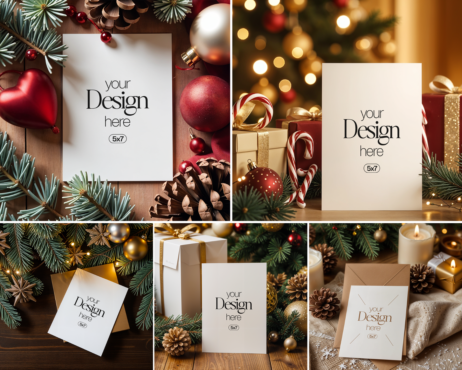 20 Christmas Card Mockup Bundle: White Blank Card PSD (Digital Download) — image 3