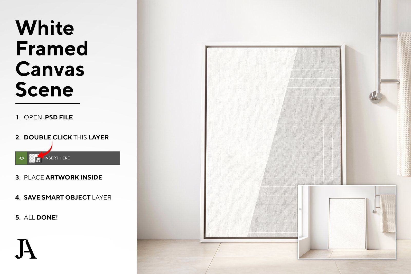 White Framed Canvas | DIN A PSD — image 4