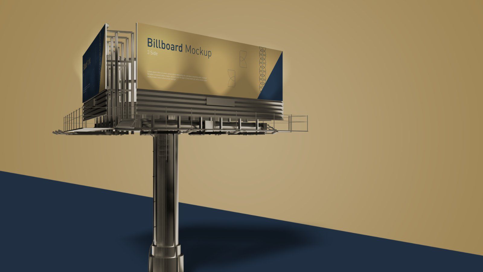 Tri Side Billboard Mockup – 3 Sided Outdoor Advertising Display, 6 PSD Files — image 4