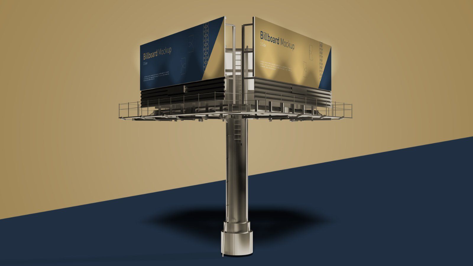 Tri Side Billboard Mockup – 3 Sided Outdoor Advertising Display, 6 PSD Files — image 5