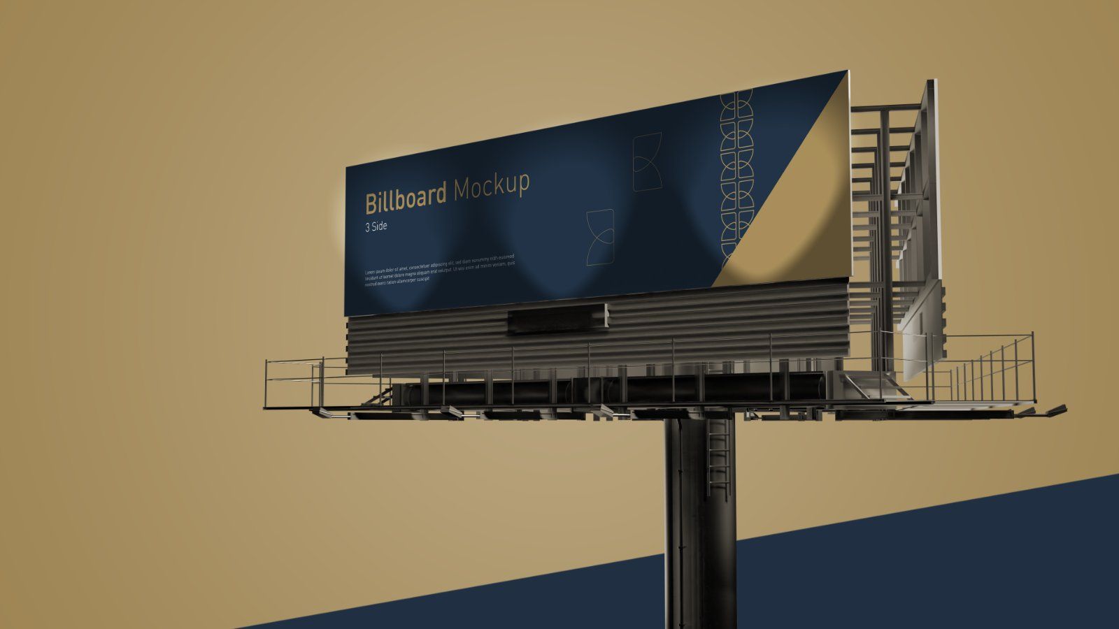 Tri Side Billboard Mockup – 3 Sided Outdoor Advertising Display, 6 PSD Files — image 6