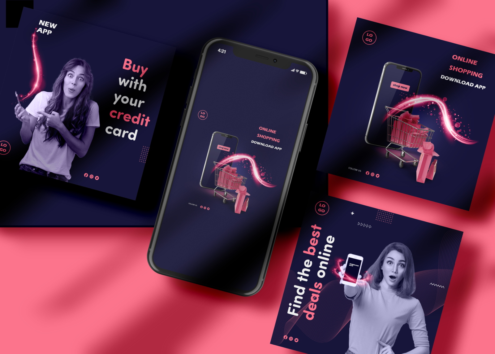 Online Shopping-APP-Social Media Template-025-22 — image 1
