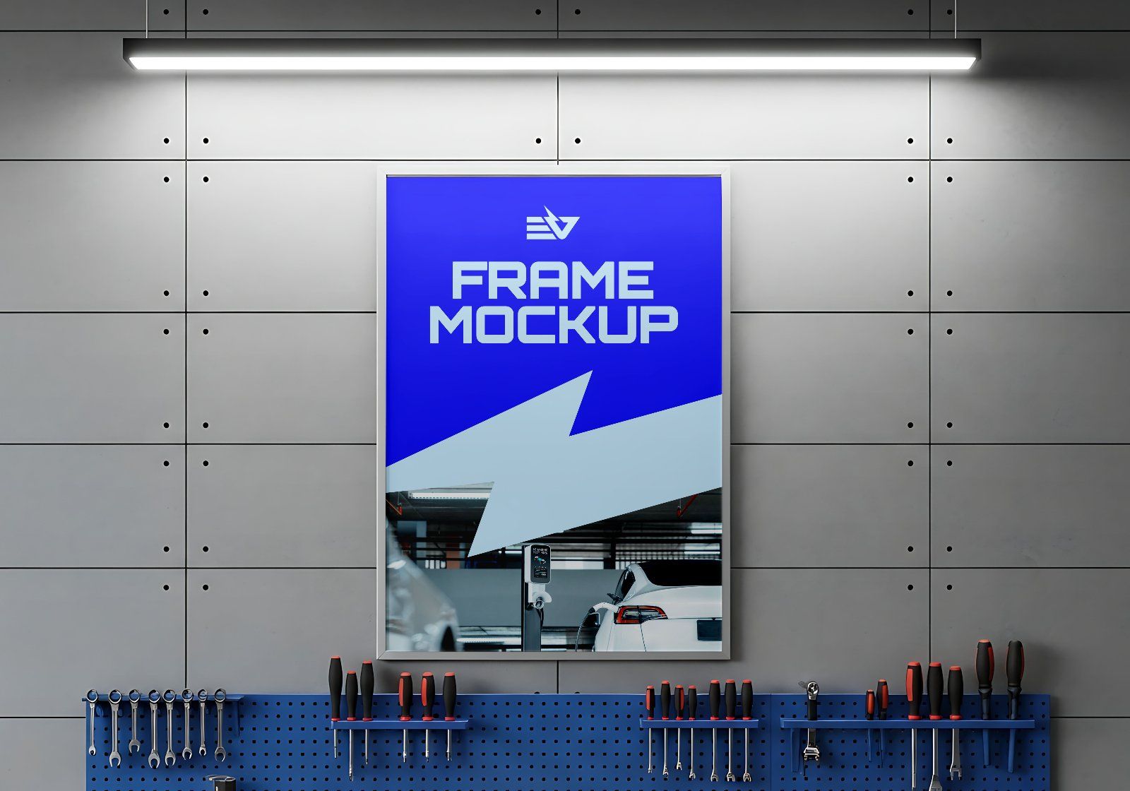 Premium Electric Vehicle Garage Mockup - 15 PSD File — image 2