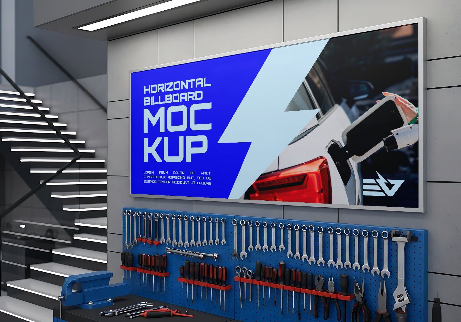 Premium Electric Vehicle Garage Mockup - 15 PSD File — image 3