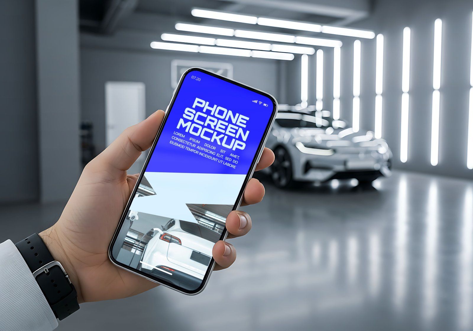 Premium Electric Vehicle Garage Mockup - 15 PSD File — image 13
