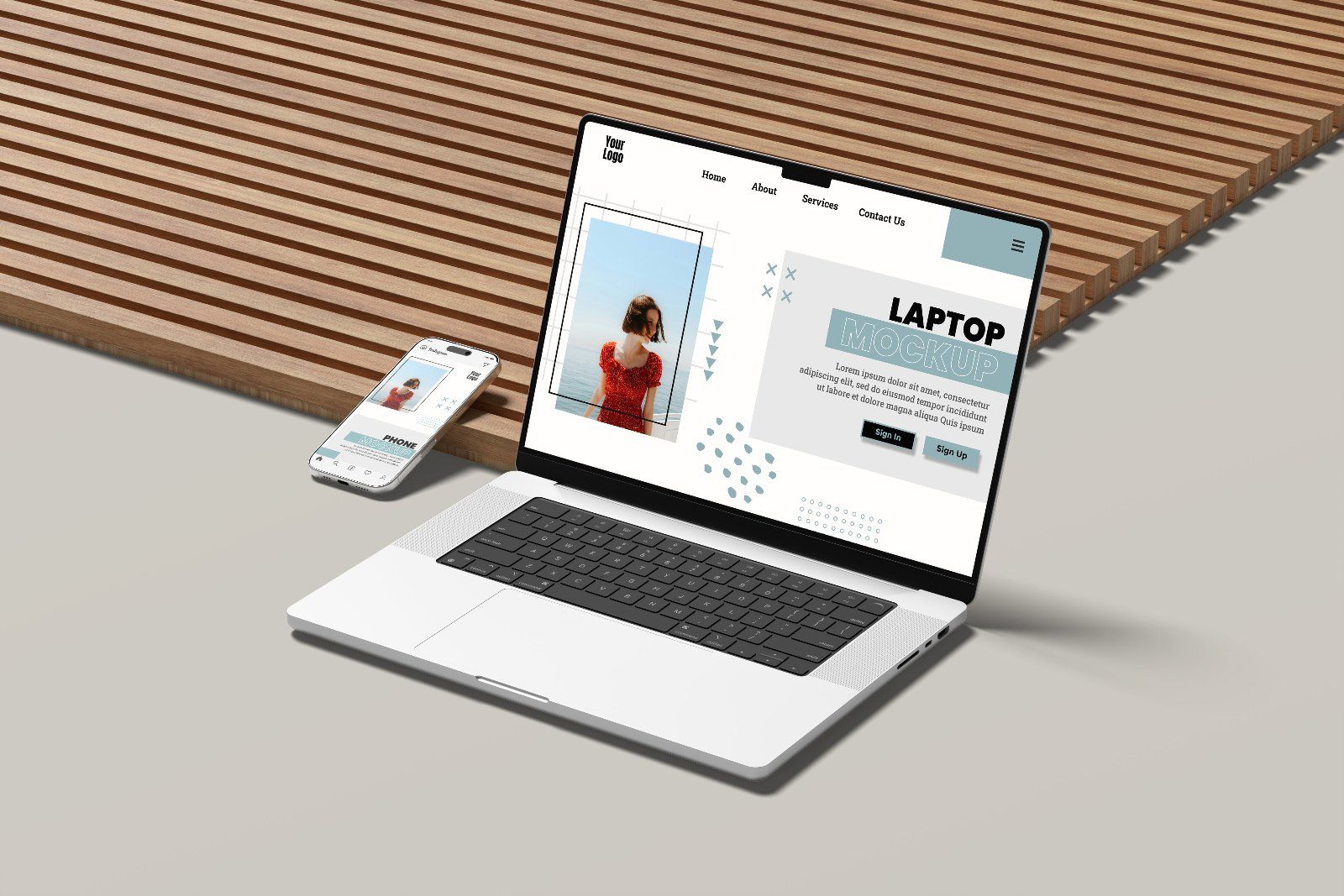 Laptop and Phone Mockup — image 4