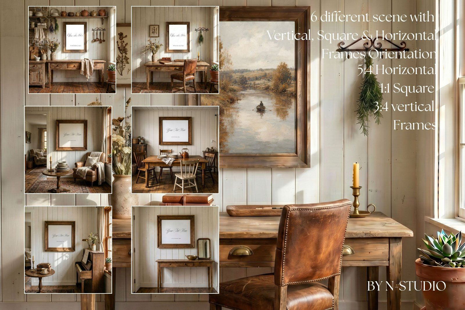 Rustic rooms Frame Mockup Bundle Collection — image 2