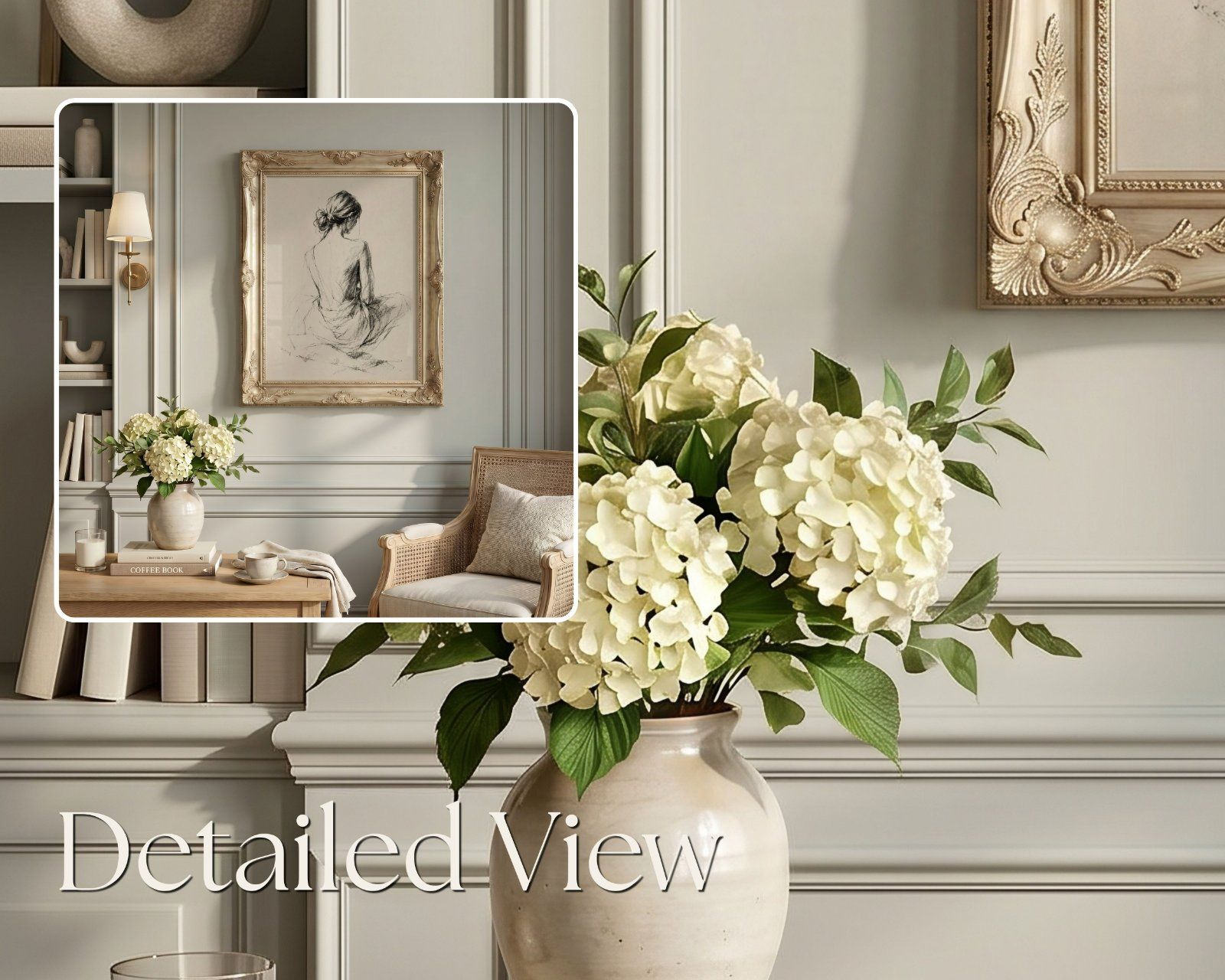 vintage gold frame mockup set, portrait frame 3x4 ratio and horizontal frame 4x3 ratio, photoshop an — image 4