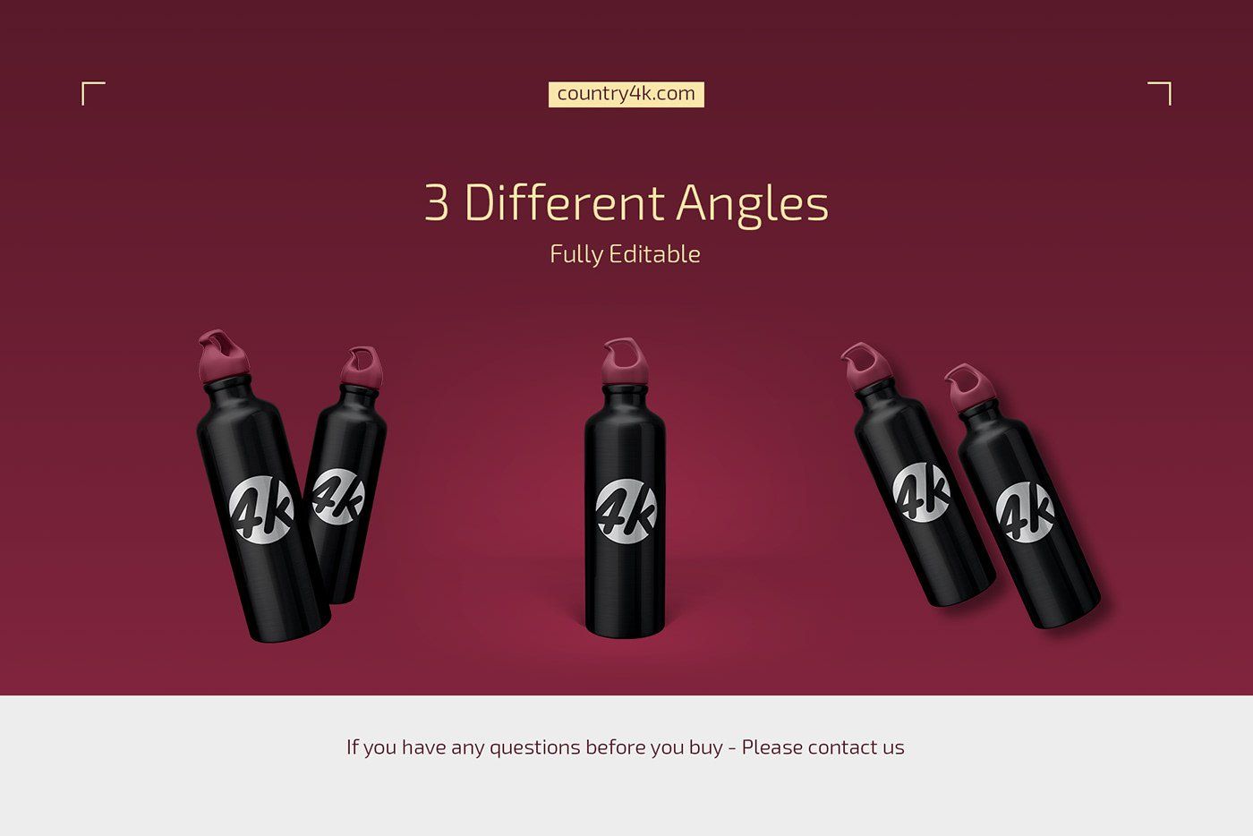 Aluminum Water Bottle Mockup Set — image 4