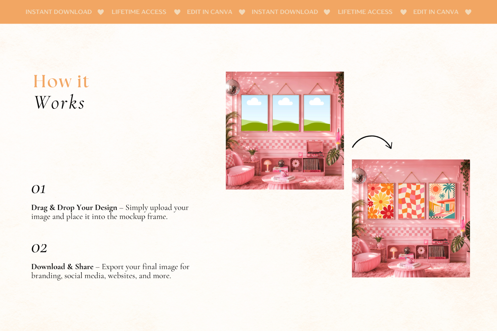 50 Girly Pink Aesthetic Frame Mockup — image 4