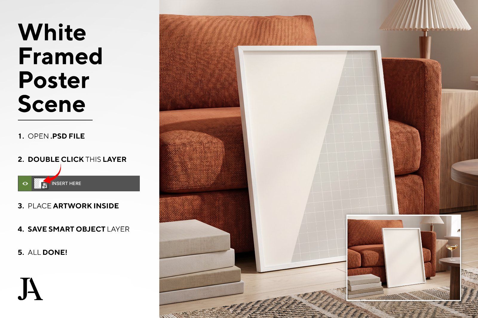 White Framed Poster | 2x3 Ratio PSD — image 4