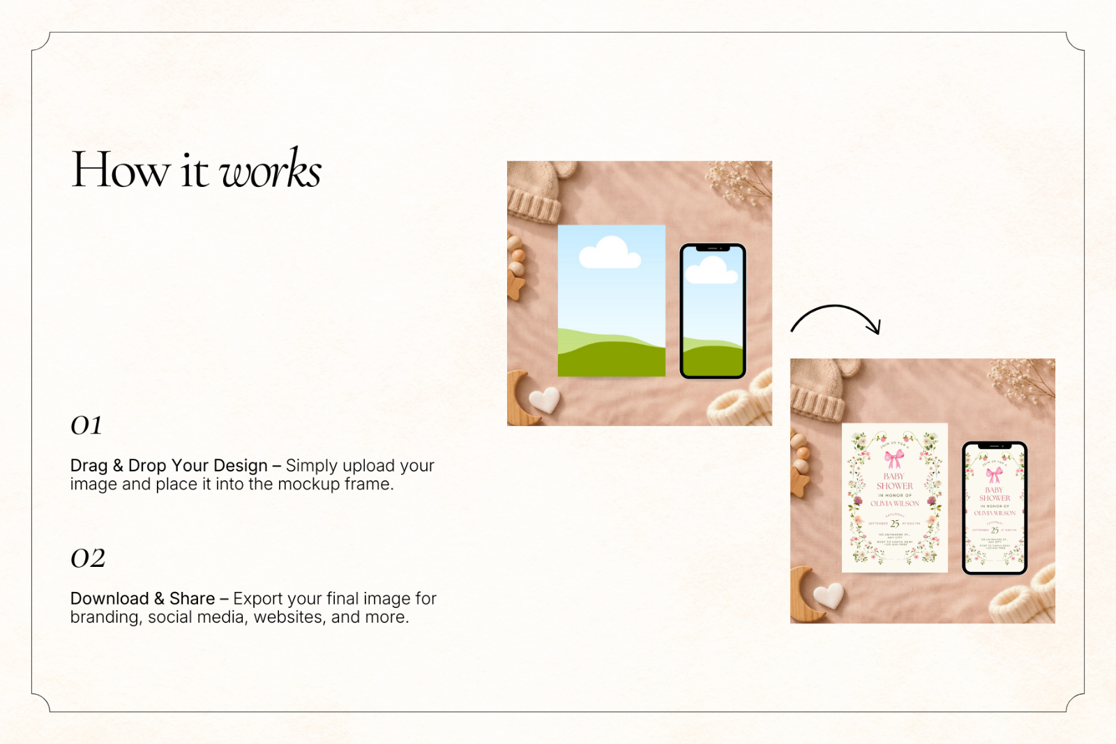 Baby Shower Invitation Canva Mockups — image 4