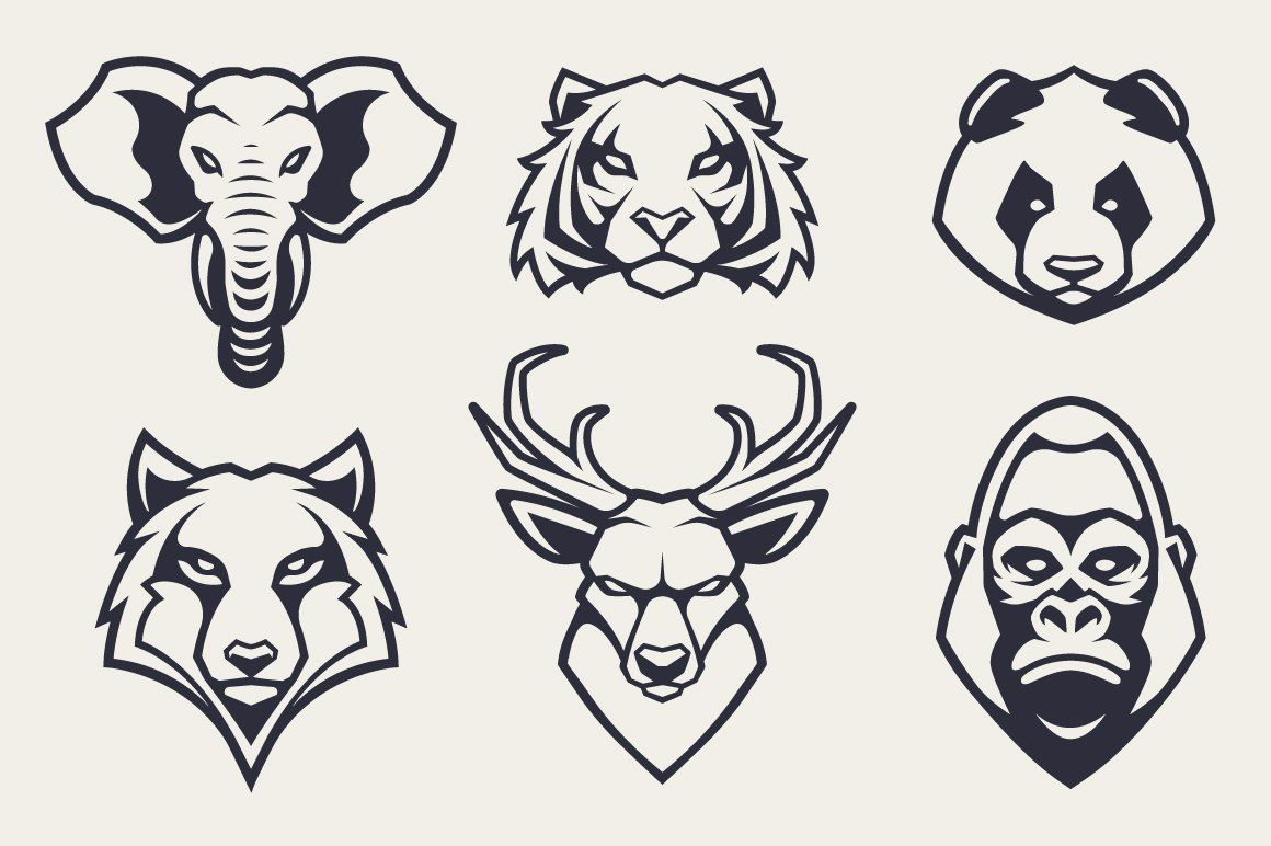 Animals Mascot Icons Vector Set — image 4