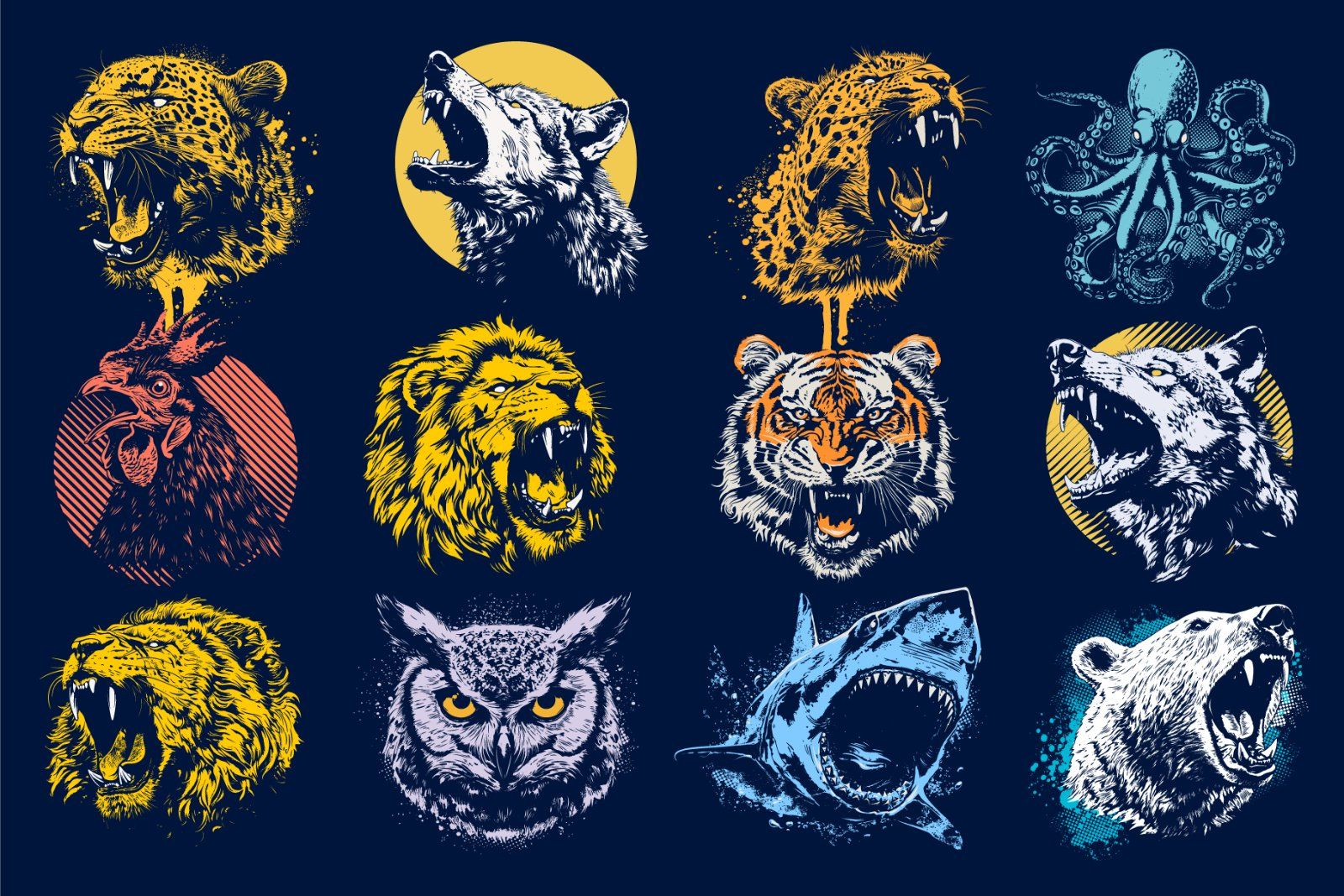 26 Animal Head Vector Illustrations — image 5