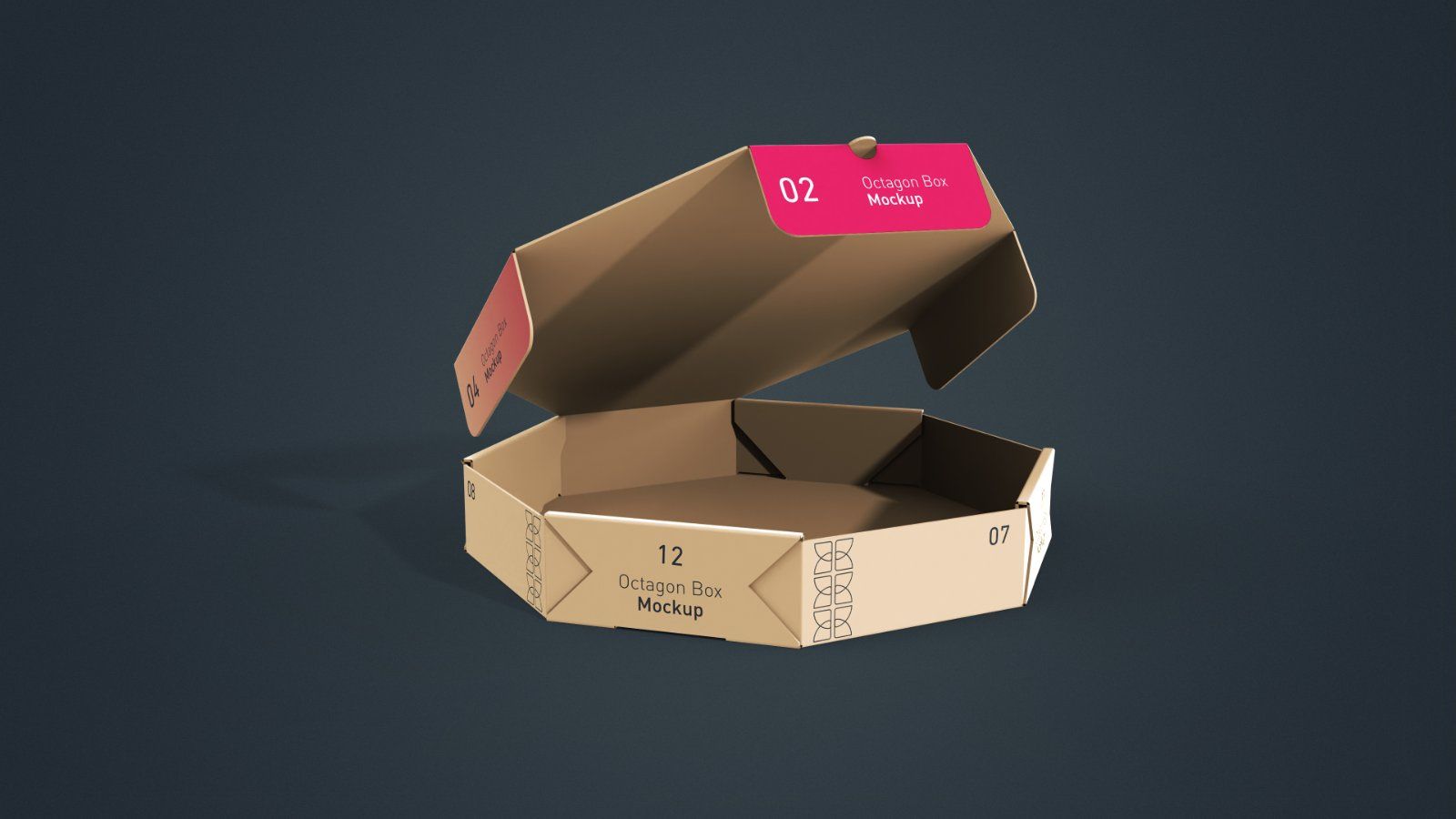 Octagonal Pizza Box Mockup - 5 PSDs — image 5