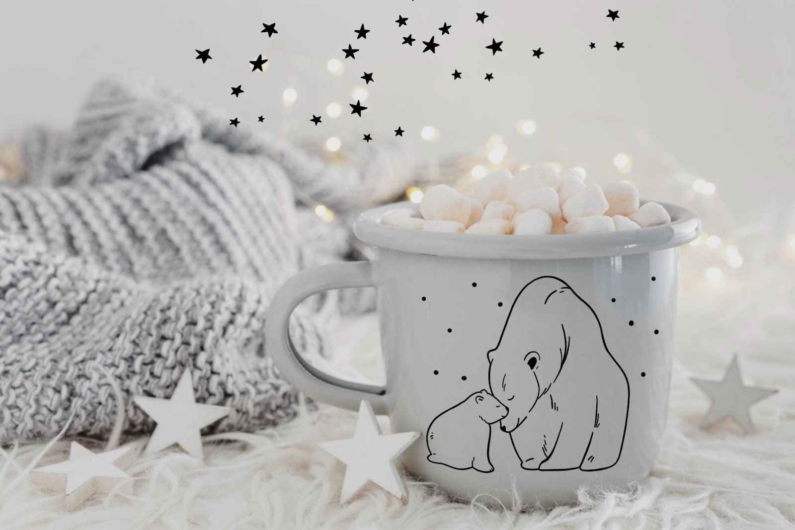 Polar Bear Clipart PNG, Mama Bear SVG, Winter Arctic Animals Vector Outline — image 2