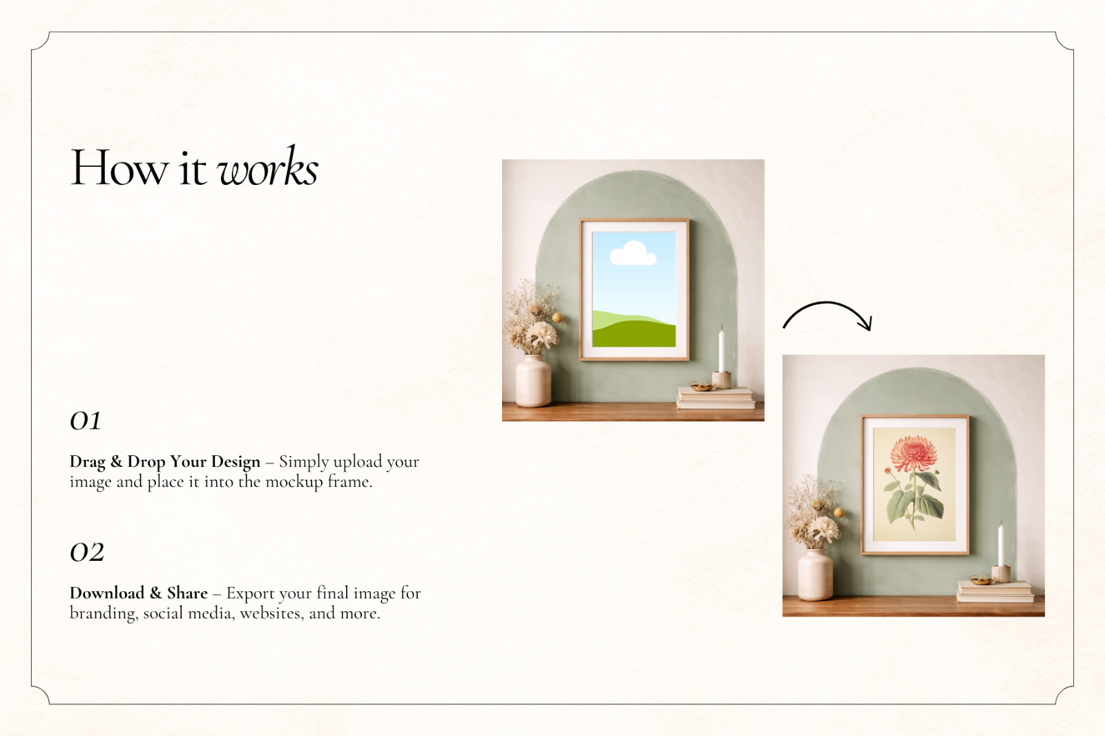 50 Vintage Frame Mockups for Canva — image 4