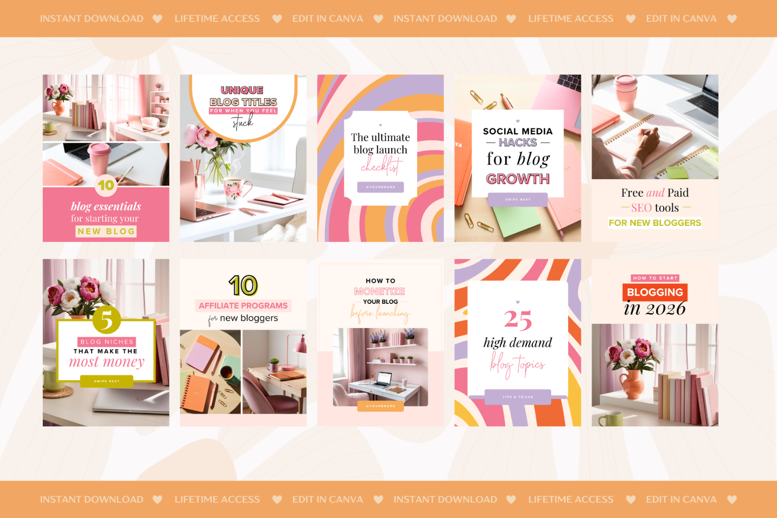 25 Boho Instagram Canva Templates — image 4